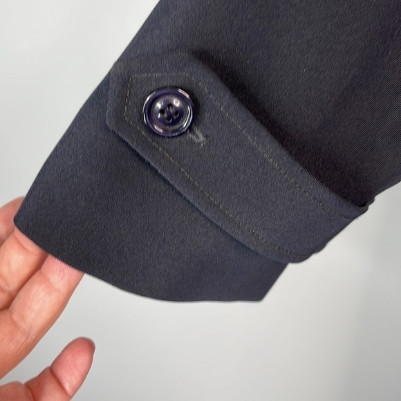 VINTAGE Fen-Nelli Signature Navy Blue Button Front Jacket Removable Hood Size 10 - Picture 6 of 12